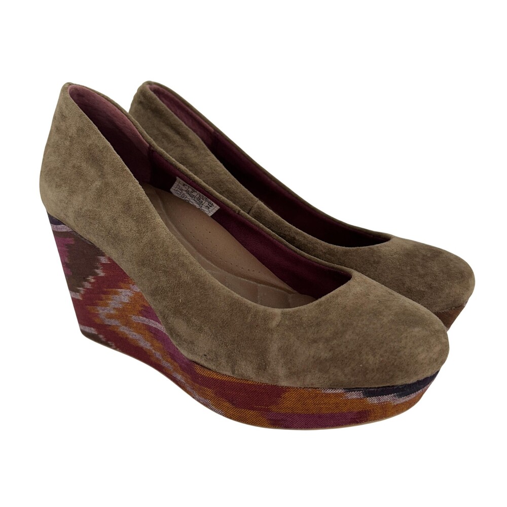 Reef Shoes Womens Size 8 High Tropic Suede High Tropic Wedge Platform Ikat Heels
